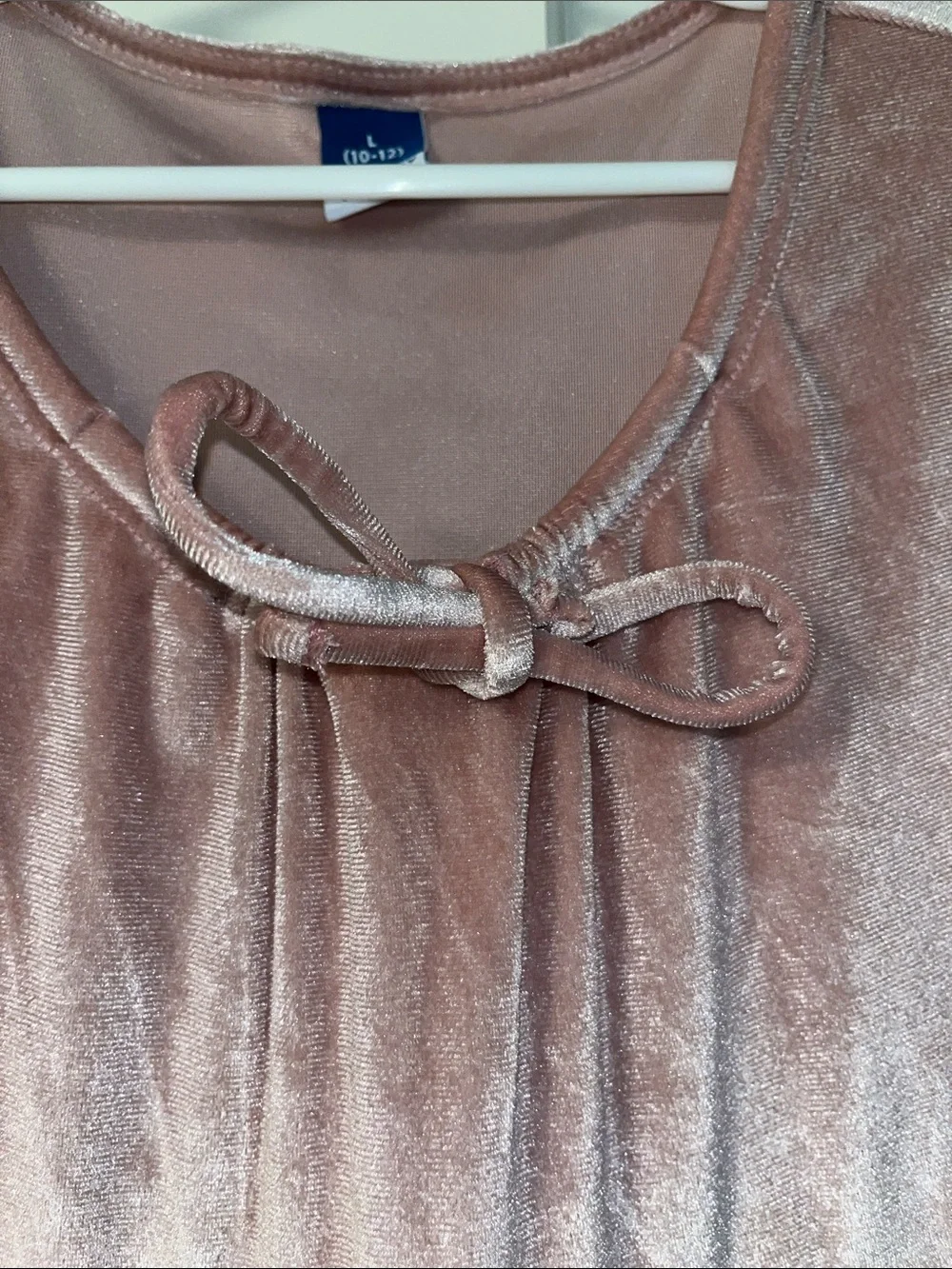 Old Navy Girls Velvet Long-Sleeve Dress in Rose Blush